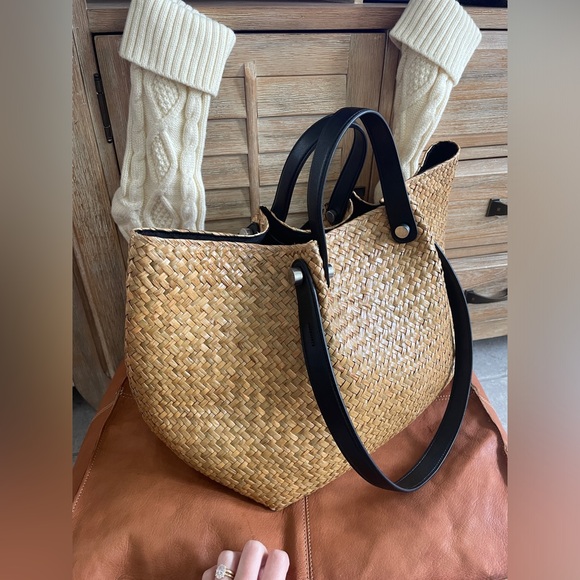 All saints Allington straw tote bag - Picture 1 of 4